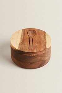 Bol à sucre décoratif en bois avec couvercle, pot à bonbons, épices, condiments, noix, bol de service, pot à sel, récipient à épices, bols pour la maison et la cuisine - Product Image 3