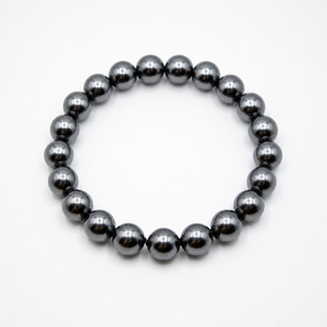 Natural Hematite 8mm Round Gemstone <b>Stretch</b> <b>Bracelet</b> Crystal Beaded <b>Bracelet</b> Wholesale Supply - Product Image 1