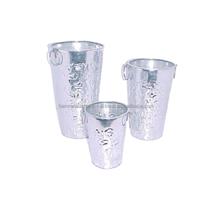 100% Pure Metal Flower Planters Designer Plant Set de 3 pour Restaurant Garden Decorative Floral Pot Accessoires - Product Image 6