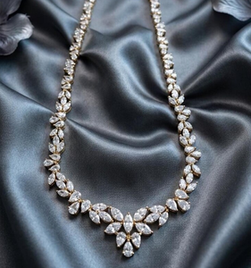 Luxury Gold Floral Moissanite Necklace Diamond Look Hip Hop Jewellery <b>Iced</b> <b>Out</b> <b>Chain</b> Elegant Statement Gift - Product Image 4