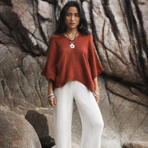 Blusa de Algodón Estilo Boho con Mariposas para Mujer, Camisa de Gasa Súper Suave para Verano, Ropa Casual para Festivales, Talla Grande - Product Image 1