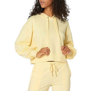 Sweat-shirt à capuche court tendance pour femme de haute qualité avec logo personnalisé pour créer votre propre marque - Product Image 1