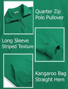 Half <b>Zip</b> Sweatshirt Men's Quarter <b>Zip</b> <b>up</b> Pullover Long Sleeve Casual <b>Polo</b> Sweatshirt Slim Fit Mock Neck Sweaters with Pocket - Product Image 5