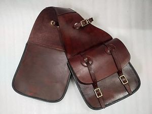 Sacs de selle pour moto, sacs à outils pour moto, cuir véritable marron, écologiques, capacité 50-70L, sacs de rangement imperméables - Product Image 2