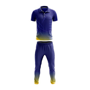 Conjunto de Uniforme de Cricket para Hombre con Logotipo y Nombre del Equipo, 100% Poliéster, Impresión por Sublimación Personalizada, Color Personalizado - Product Image 2