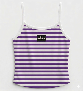 2026 Women's Casual Tank Top Scoop Neck Spaghetti Strap Breathable Eco-Friendly Knitted Cotton Front Logo Letter Pattern - Product Image 3