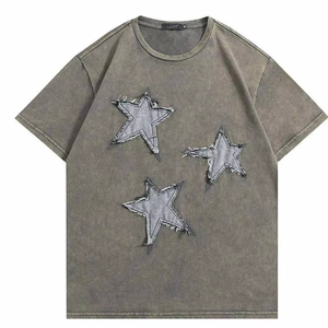 Camiseta Moderna con Lavado Ácido, Estilo Urbano, Corte Holgado y Aspecto Vintage, Tela de Algodón Suave, Perfecta para Uso Casual y Urbano, Camisetas para Hombre - Product Image 1