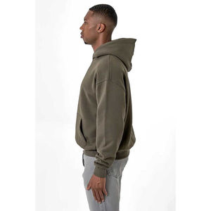 Sudadera con Capucha Extra Grande para Hombre, Color Sólido, Felpa, Informal, Manga Larga, para Otoño - Product Image 2