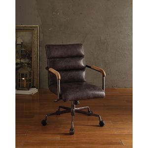 Sedia Direzionale Harith in Pelle di Prima Qualità con Top in Ardesia Anticata, Elegante Arredo per Ufficio - Product Image 1