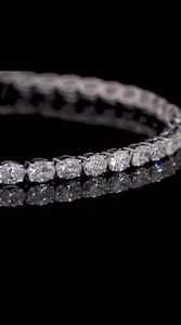 ELVORA GEMS Pulsera de tenis con diamantes cultivados en laboratorio, corte ovalado, estilo East West, para mujer |   Pulsera de Lujo Chapada en Oro, Aleación de Zinc, Certificada por IGI, Moderna - Product Image 6