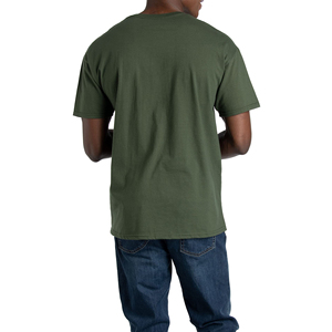 เสื้อยืดคอกลมแขนสั้นผู้ชายสีดำแบบสั่งทำพิเศษ ผ้าคอตตอน 100% เนื้อผ้าวอร์สเตด โลโก้ด้านหน้า ทรงหลวมใส่สบาย ป้องกันขนร่วง เหมาะสำหรับใส่ในฤดูร้อน - Product Image 4