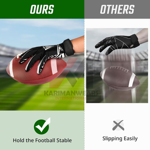 Guantes de Fútbol Americano de Marca Privada, Guantes de Receptor de Alto Rendimiento, Suministro al por Mayor, Servicio OEM, Fabricante Exportador - Product Image 3