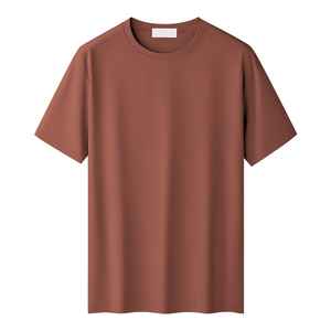 T-shirt décontracté à manches courtes pour homme, col rond, en modal mercerisé et acétate 280G, avec broderie de logo personnalisée OEM - Product Image 6