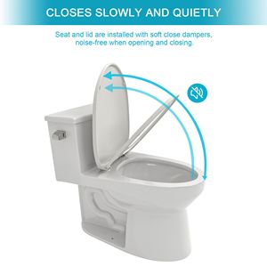 WC in ceramica monopezzo con singolo filo e seduta di chiusura morbida - Product Image 6