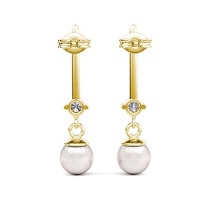 Bijoux de mariée de mariage Boucles <span class=keywords><strong>d</strong></span>'oreilles pendantes en perles ornées de perles <span class=keywords><strong>Swarovski</strong></span> Daisini Boucles <span class=keywords><strong>d</strong></span>'oreilles en argent sterling 925 - Product Image 6