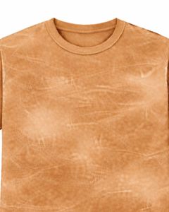 T-shirt Homme Marron Clair Teinté Effet Glacé Col Rond Manches Courtes Coton Décontracté Streetwear Lavage Vintage Personnalisé OEM Fournisseur en Gros - Product Image 3