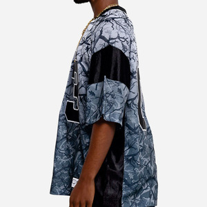 Camiseta de fútbol americano de malla oversize con camuflaje Black Real Tree, de poliéster, estilo urbano, para equipos, con logotipo personalizado, proveedor de marca privada - Product Image 2