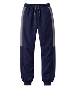 Conjunto Deportivo Personalizado Azul Marino y Gris para Hombre, Chaqueta con Cierre Completo, Pantalones Deportivos con Cintura Elástica, Fabricante Personalizado - Product Image 4