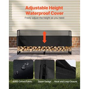 Support à bois de chauffage extérieur étanche 101 x 14 x 46 pouces, capacité 660 lb, porte-bûches pour 1/2 cordon de bois, accessoire pour foyer extérieur - Product Image 4