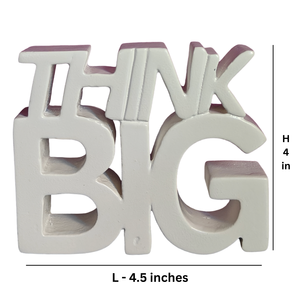 Think Big White Paint Motivational Aesthetic Table Decorative Item Perfect for Home Study <b>Desk</b> or Office Table Decor Room Decor - Product Image 5