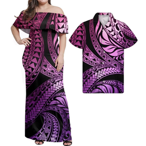 เสื้อยืดฮาวายแบบสั่งทำพิเศษ ชุดเดรสยาวไซส์ใหญ่แบบไหล่เดียวสำหรับคู่รักไปเที่ยวพักผ่อนริมชายหาด - Product Image 6