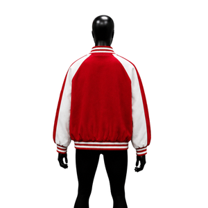 Nouvelle veste universitaire rouge légère, décontractée, avec fermeture éclair sur le devant, en polaire, coupe régulière et décontractée, style streetwear, qualité premium. - Product Image 2