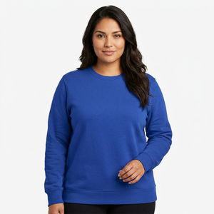 Sudadera de Cuello Redondo Azul Rey para Hombre, 100% Algodón, Corte Regular, Informal, Tejido de Punto, Color Sólido, para Otoño - Product Image 4