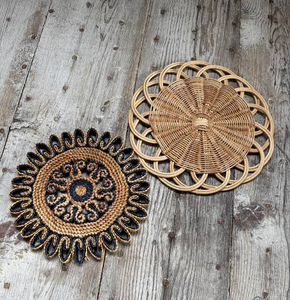 <b>Round</b> Rattan Trivets Pot Manufacture Handmade Rattan Trivet Resistant <b>Placemats</b> for Hot Dishes - Product Image 1