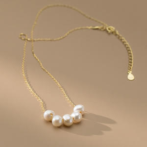 Collar de Perlas de Concha de Plata 925 Nalan, Edición Coreana, Cadena de Clavícula con Caja Geométrica D0007, Estilo Moderno, Perla Sintética Chic - Product Image 4