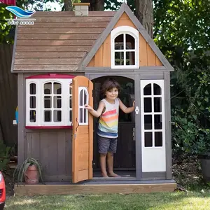 Casita de Juegos Montessori para Exteriores con Puerta y Ventanas, para Niños Pequeños, Preescolares, Jardín, Patio Trasero, Cabaña de Actividades de Madera - Product Image 1