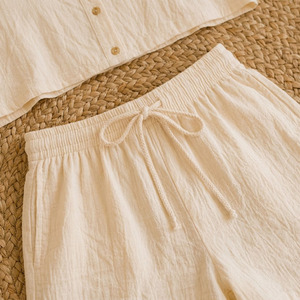 Ensemble de pyjamas pour femmes, tissu en gaze de coton tissé, tissu musulman respirant, vêtements décontractés pour femmes - Product Image 6