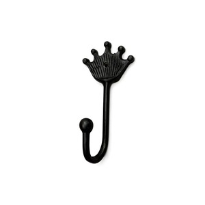 Crochet mural adhésif en aluminium de haute qualité, design couronne, pour salle de bain et cuisine, capacité de charge élevée, nickel noir - Product Image 3