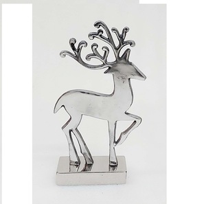 Adornos Colgantes de Reno de Metal Plateado Texturizado Hechos a Mano, Decorativos en Varios Tamaños con Cuerdas, para Navidad - Product Image 4