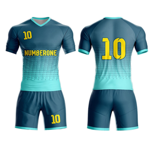 Uniformes de Fútbol Personalizados de Buena Calidad, Transpirables, Cuello en V, Manga Corta, Unisex, Uniformes de Entrenamiento de Fútbol Económicos, Conjuntos de Uniformes para Equipos de Fútbol - Product Image 1
