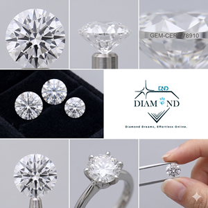 Diamant de laboratoire de taille portugaise, rond brillant, certifié IGI, couleur E, haute brillance et feu vif - Product Image 3