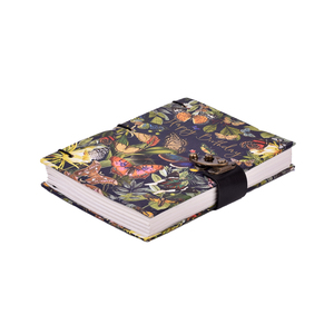 <b>A5</b> Decorative Lock Diary <b>Notebook</b> Butterfly Floral Print Hard Cover | 200 Pages Double Side Writing Paper Journal Gift <b>Notebook</b> - Product Image 1