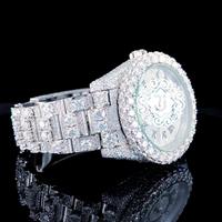 Montre mécanique en acier inoxydable de fabrication indienne, sertie de diamants, résistante à l'eau 3 ATM, idéale pour les fêtes de plage et les festivals d'été