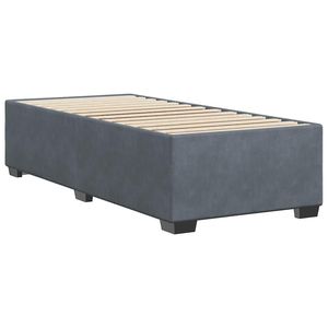 Cadre de lit rembourré en velours gris foncé 100% polyester, fabriqué en contreplaqué et bois d'ingénierie - Product Image 6