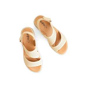 Sandale à talon formelle beige PU0380 - Product Image 1