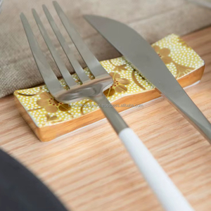 Descanso de cubiertos de mármol hechos a mano de lujo para decoración de mesa de comedor de boda y configuración de diseño de decoración de mesa elegante - Product Image 1