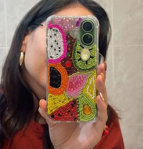 เคสโทรศัพท์มือถือ TPU ลายเม็ดแก้วสีชมพูทองแบบนามธรรม ลวดลายคลื่นวน  งานแฮนด์เมด ป้องกันด้านหลัง - Product Image 3