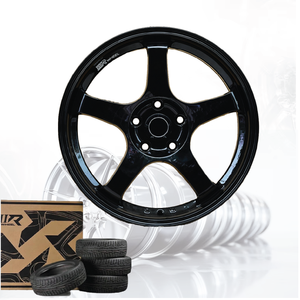 3R Aluminium Alloy Passenger Car <b>Wheel</b> GLOSSY BLACK JDM 17 Inch 5 Hole 100 04115-V9 - Product Image 6