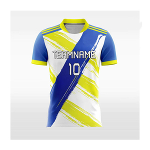 เสื้อฟุตบอลคุณภาพสูงสั่งทำได้ตามต้องการสำหรับทุกเพศ ระบายอากาศได้ดี แขนสั้น พิมพ์ลายชื่อทีมแบบซับลิเมชั่น คุณภาพพิมพ์ใหม่ 100% - Product Image 5
