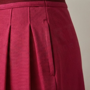 Jupe courte plissée rose pour femme, taille élastique, style sportif respirant, couleur unie, toutes saisons, polyester tissé - Product Image 5