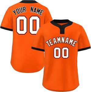 Men's Two Button Sublimated Baseball Jersey Sports Team Wear 100% Polyester Printed Softball Baseball Jersey - Product Image 4
