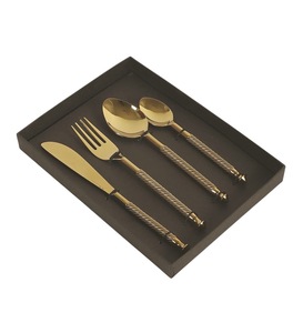 Juego de Cubiertos Comerciales Premium Unicorn Handicrafts, Acero Inoxidable, Chapado en Oro, Cuchara, Tenedor y Cuchillo de Mango Largo, Ecológico - Product Image 5