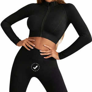 ชุดออกกำลังกายลำลองทรงสลิม แบรนด์ Great Inspiration เสื้อแจ็คเก็ตโยคะแขนยาว กางเกงขายาวผ้าพลัชหนานุ่ม ไซส์พลัส - Product Image 1