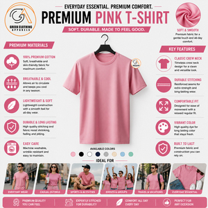 T-shirt à manches courtes col rond rose uni Alpha Kapa pour femme, coupe classique, 100 % coton, vêtement décontracté pour adultes, brodé - Product Image 5