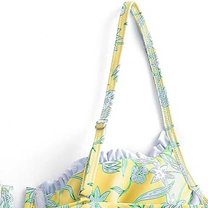 Conjunto de Bikini con Estampado Floral para Mujer, Top Triangular y Braguita con Lazos Laterales, Traje de Baño para Playa de Verano, Proveedor Mayorista - Product Image 4