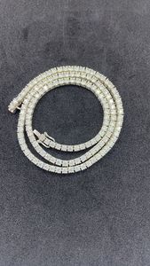 Luxury Geometric <b>Statement</b> <b>Necklace</b> 925 Silver Gold Plated Baguette Cut Diamond Link Chain Unisex Party Jewelry - Product Image 6